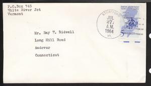 Strafford Vermont July 27,1964 4 Bar Cancel cover CDV