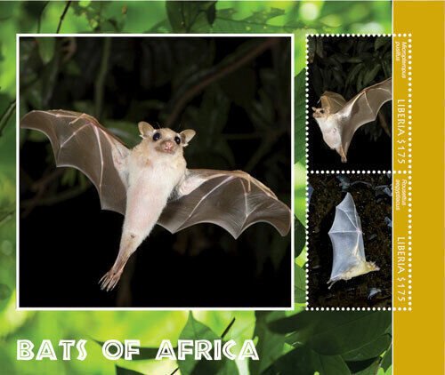 Liberia - 2014 - BATS OF AFRICA - Souvenir Sheet of 2 Stamps - MNH