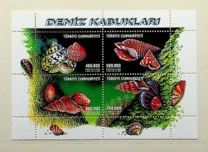 TURKEY Sc 2835 NH SOUVENIR SHEET OF 2002 - SEA LIFE - (WG20)