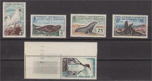 FSAT / TAAF, ANTARTIC ANIMAL, 1959-1963, FULL SET MNH