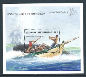 Micronesia #114 NH Stamp World London '90, Whalers SS