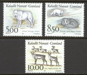 Greenland Sc# 262-264 MNH 1993 5k-10k Native Animals