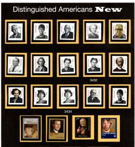 3420 to 3436 Distinguished Americans Complete Set of 19 MNH - (37A) 