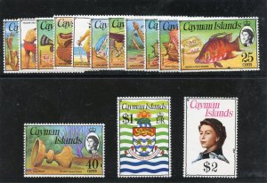 Cayman Islands 1974 QEII Definitives set complete superb MNH. SG 346-359.