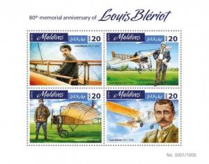 Z08 MLD16402a MALDIVES 2016 Louis Bleriot MNH