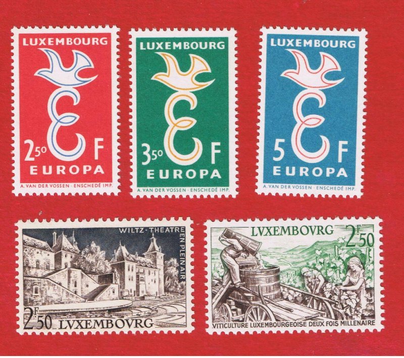 Luxembourg #341-345  MNH OG  Europa plus others  Free S/H