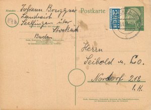 E0057 German President Theodor Heuss NOTOPFER 2 BERLIN emergency fee label stamp