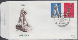 BELGIUM Sc# 868-9 FDC of 2 for EUROPA ISSUE of 1974