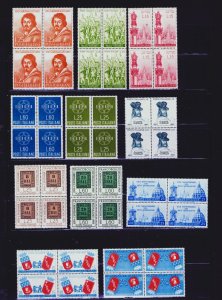 Italy: 1950's-1960's 25 Blocks of 4 MNH.  Lot