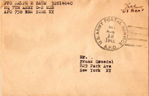 United States A.P.O.'s Soldier's Free Mail 1945 U.S. Army Postal Service, A.P...