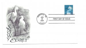 3830 Snowy Egret PSA CB  Artcraft single FDC