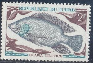 Native Freshwater Fish, Tilapia Nilotica, Chad SC#218 MNH
