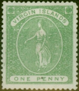 Virgin Islands 1868 1d Yellow-Green SG8 Very Fine Unused