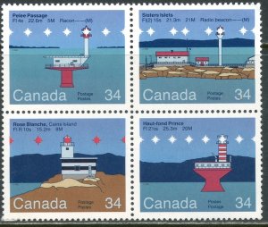 CANADA Sc#1063-1066 Block 1985 Lighthouses Complete Set OG Mint NH