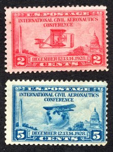 US 1928 Aeronautics Stamp Set #649-50 MNH CV $8.75