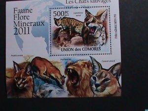 ​COMORO ISLANDS 2011 BEAUTIFUL COLORFUL LOVELY WILD ANIMALS MNH S/S-VERY FINE