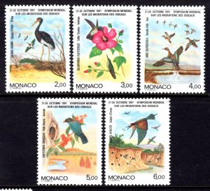 Monaco 1991 Birds Complete Mint MNH Set SC1744-1748