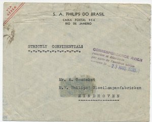 Crash mail cover Brazil - Netherlands 1938 Cinq Croix France - Nierinck 380323 