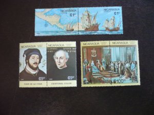 Stamps - Nicaragua - Scott# 1562a,1564a,1566a - Mint Never Hinged Set of 3 Pairs