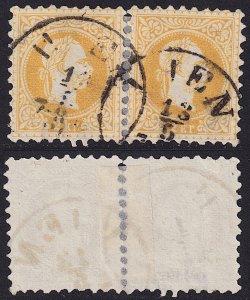 Austria - 1876 - Scott #34 - used pair - Franz Josef