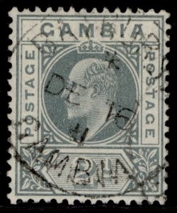 GAMBIA EDVII SG74, 2d greyish slate, FINE USED. Cat £11. CDS