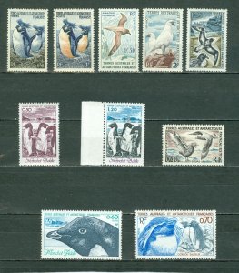 FRENCH  SOUTHERN ANTARCTIC   BIRDS  LOT of (10) MNH