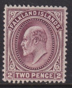 Sc# 24 Falkland Island 1904 KEVII King Edward VII 2 Pence issue CV $25.00