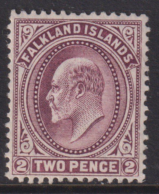 Sc# 24 Falkland Island 1904 KEVII King Edward VII 2 Pence issue CV $25.00