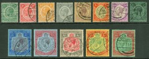 SG 100-113 Nyasaland 1921-33. ½d to 10/- set of 13. Good to fine used CAT £300