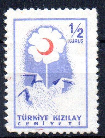 TURKEY - 1957 - RED CRESCENT - 1/2 Kurus -