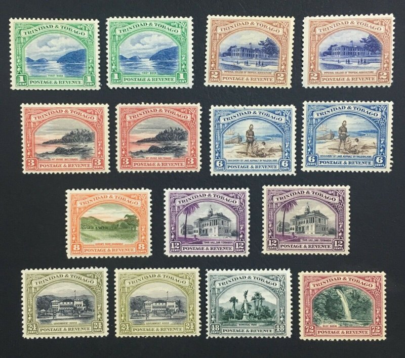 MOMEN: TRINIDAD & TOBAGO SG #230-238,230a-236a P12,P12.5 MINT OG H LOT #61172