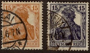 Germany Scott 99-100 Germania Two Used