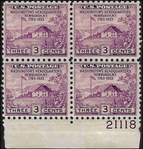 727 Mint,OG,NH... Block of 4... SCV $1.20... w/Plate#