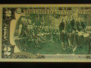 ​UNITED STATED-DONALD TRUMP & ELON MUSK-24 KARAT GOLD REPLICA $2-VF--EST.$35