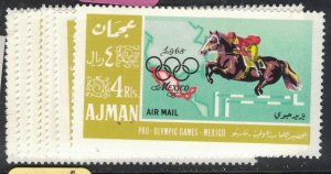 Ajman 1967 Mexico Olympics Set of 8 MNH (8ffs) 