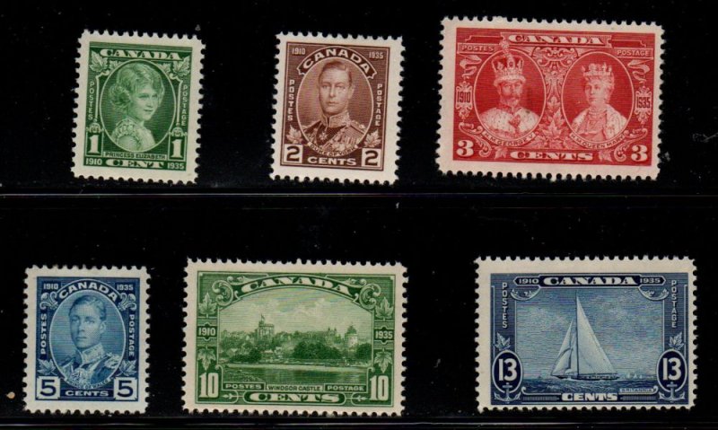 Canada Sc 211-16 1935 Silver Jubilee George V stamp set mint