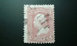 US #65 used fancy cancel e206 9713