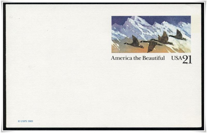 SC#UX131 21¢ Canada Geese & Mountains Postal Card Unused