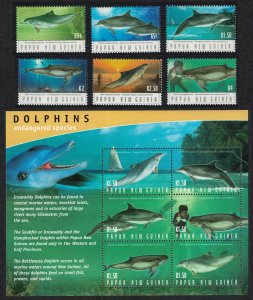 Papua NG Dolphins Protected Species 6v+MS 2003 MNH SC#1092-1098 SG#994-MS1000