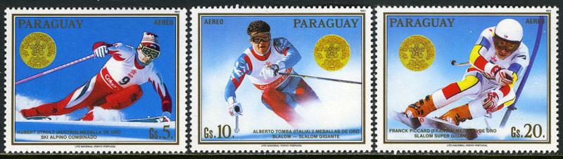 Paraguay C744-c748, mi 4262-4266, Mnh. Olympics, Calgary, Oro Medalists,1988