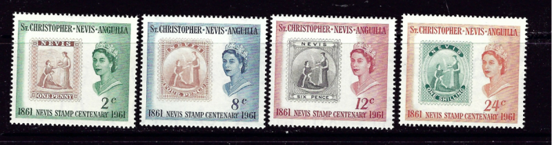 St Kitts-Nevis 139-42 MNH 1961 Postage Stamp Centenary