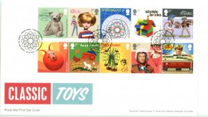 Great Britain 2017 FDC CLASSIC TOYS  Sc# 3638-3647 se tenant strips