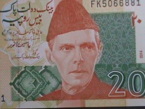​PAKISTAN 2014 -20 RUPEES-STATE BANK OF PAKISTAN CURRENCY UNCIRCULATED-VERY FINE