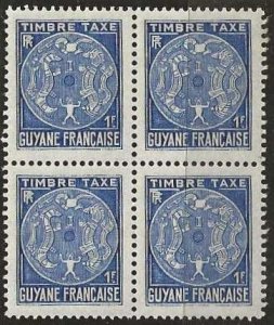 French Guiana J25 mint,  never hinged, block of 4. 1947.  (F573)