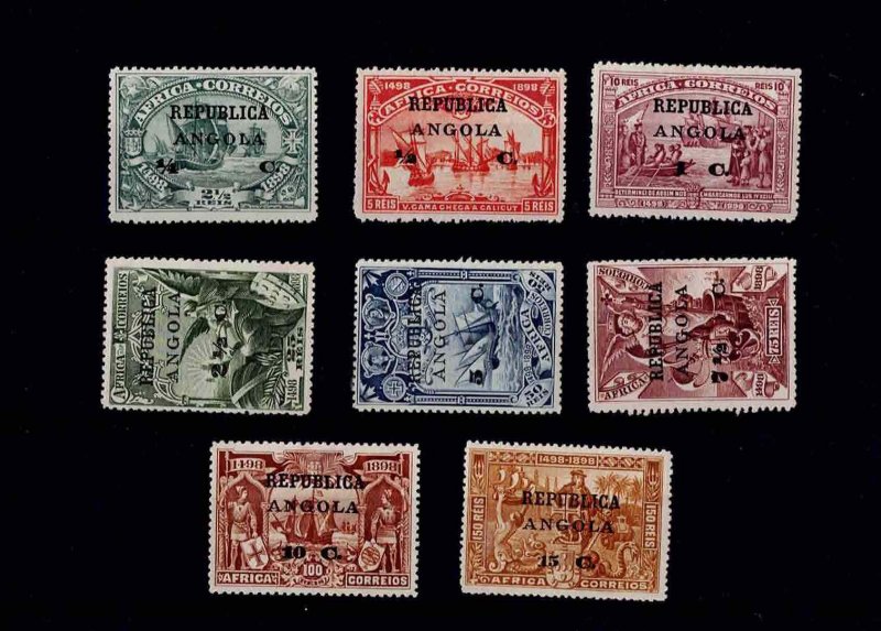 ANGOLA Republica over AFRICA 1913 MH full set Sc#192-9 YT#118-25=Mf# Mi#126-33 X
