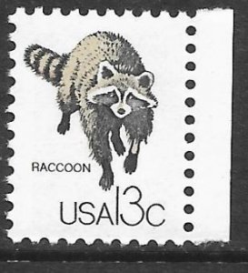 USA 1757h: 15c Raccoon (Procyon lotor), MNH, VF