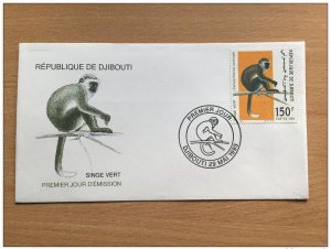 1993 Djibouti Djibouti FDC Green Monkey Monkey Ape Green Mi. 582-