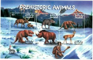 Maldives 2002 - Prehistoric Animals - Sheet of 6 Stamps - Scott #2632 - MNH