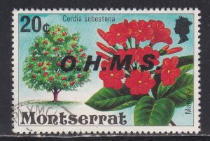 Montserrat # O13, Flowering Tree, Used,