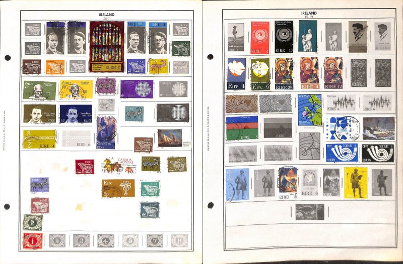 Ireland Stamp Collection on 15 Harris Pages, 1922-1988 (BJ)